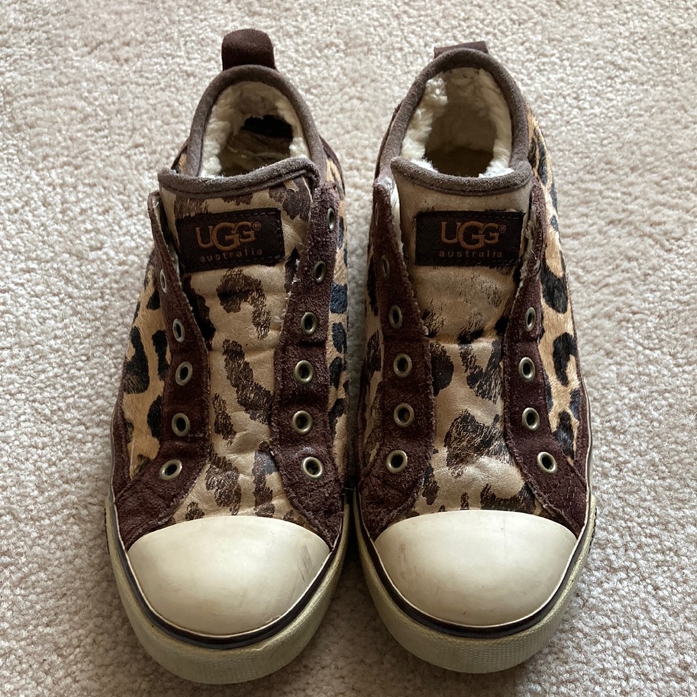 UGG Laela exotic giraffe print slip on loafers